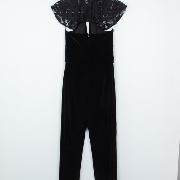 L'Agence Black Velvet Halter Jumpsuit Size 2 - Picture 6 of 8